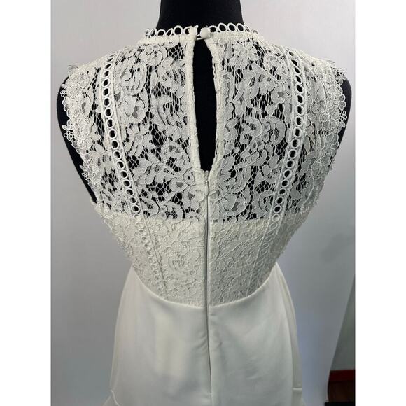 NWT Heartloom REVOLVE Size M Cammie Mini Dress White Lace Bride Minimalist - Picture 7 of 13